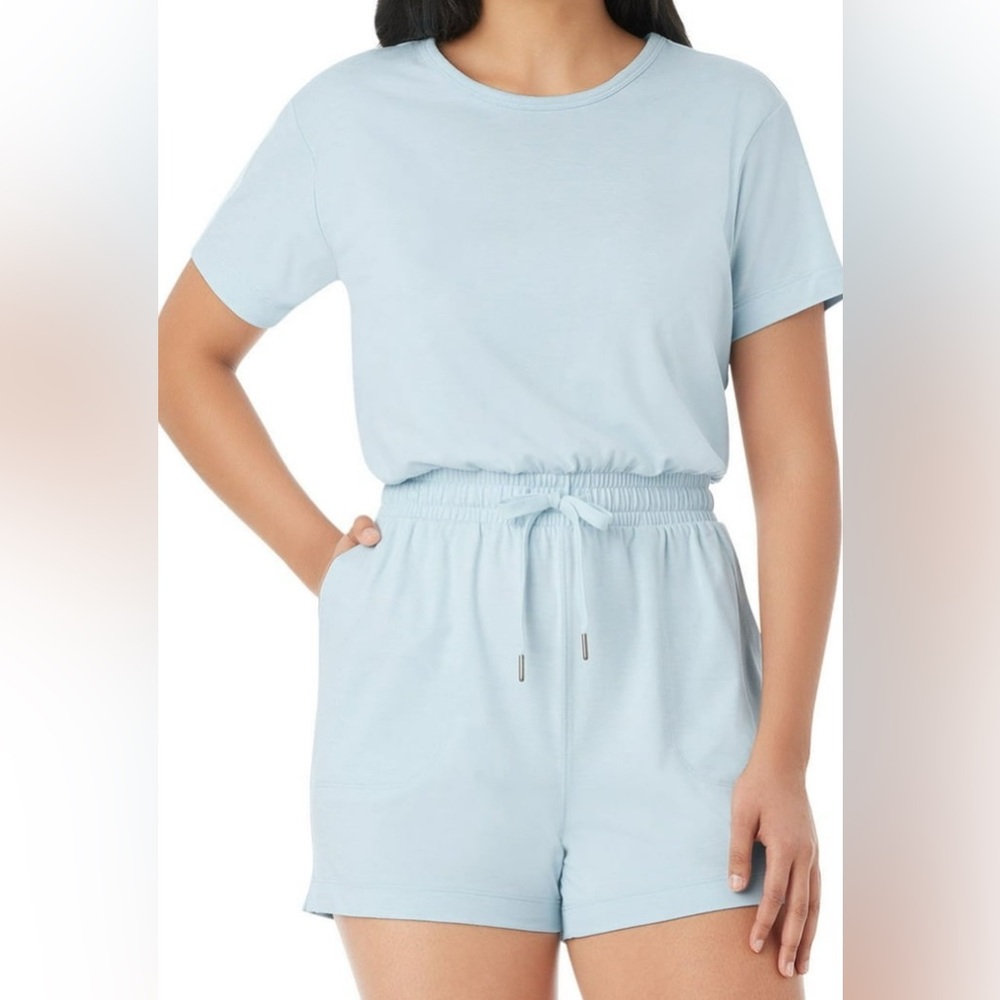 Member’s Mark My Favorite Soft Romper Powder Blue Moisture Wicking Fabric Large